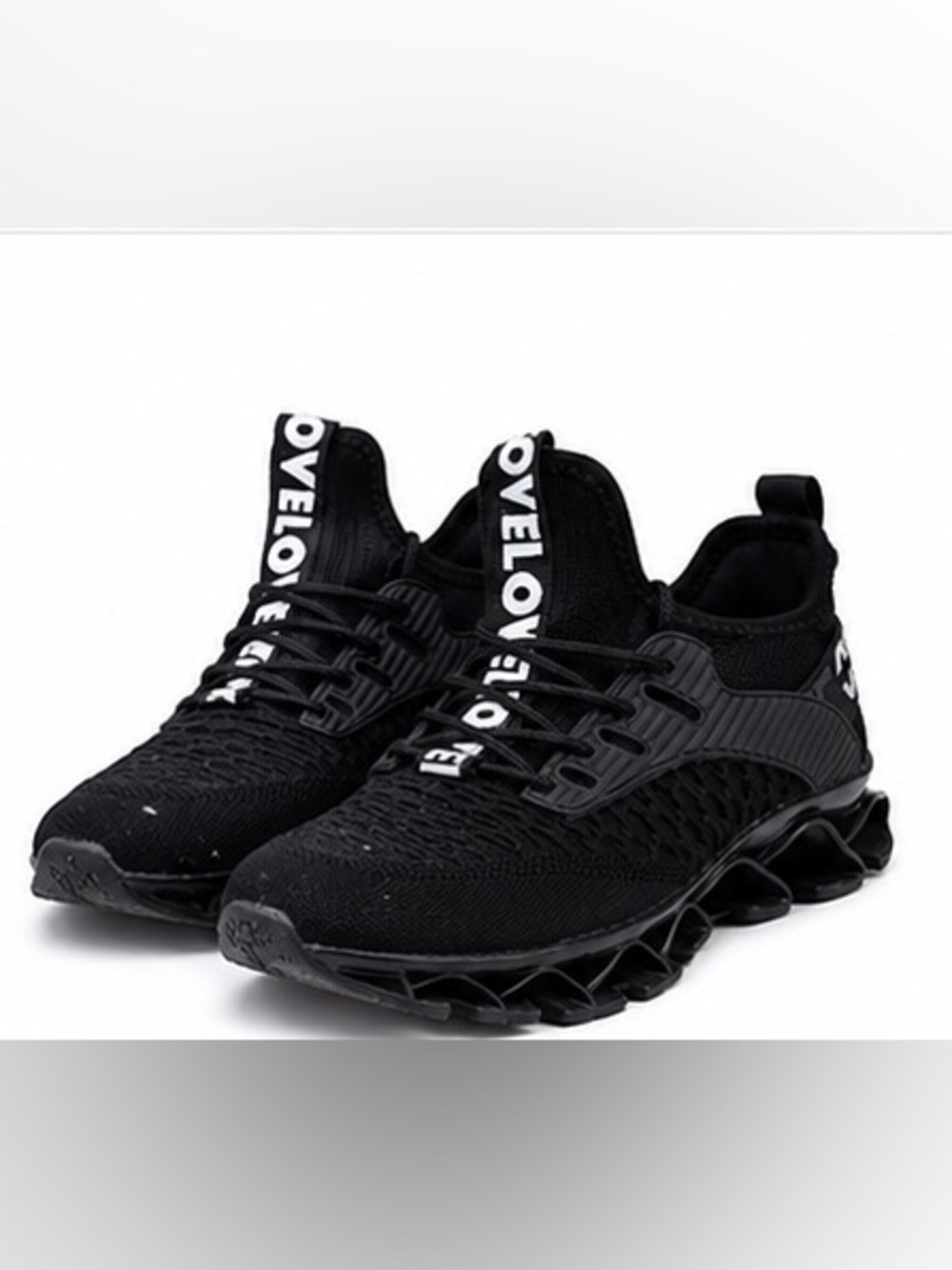 Mulat Hyperlift Blade Sole Knit Sneakers Black Techwear Athleisure Unisex EU 41